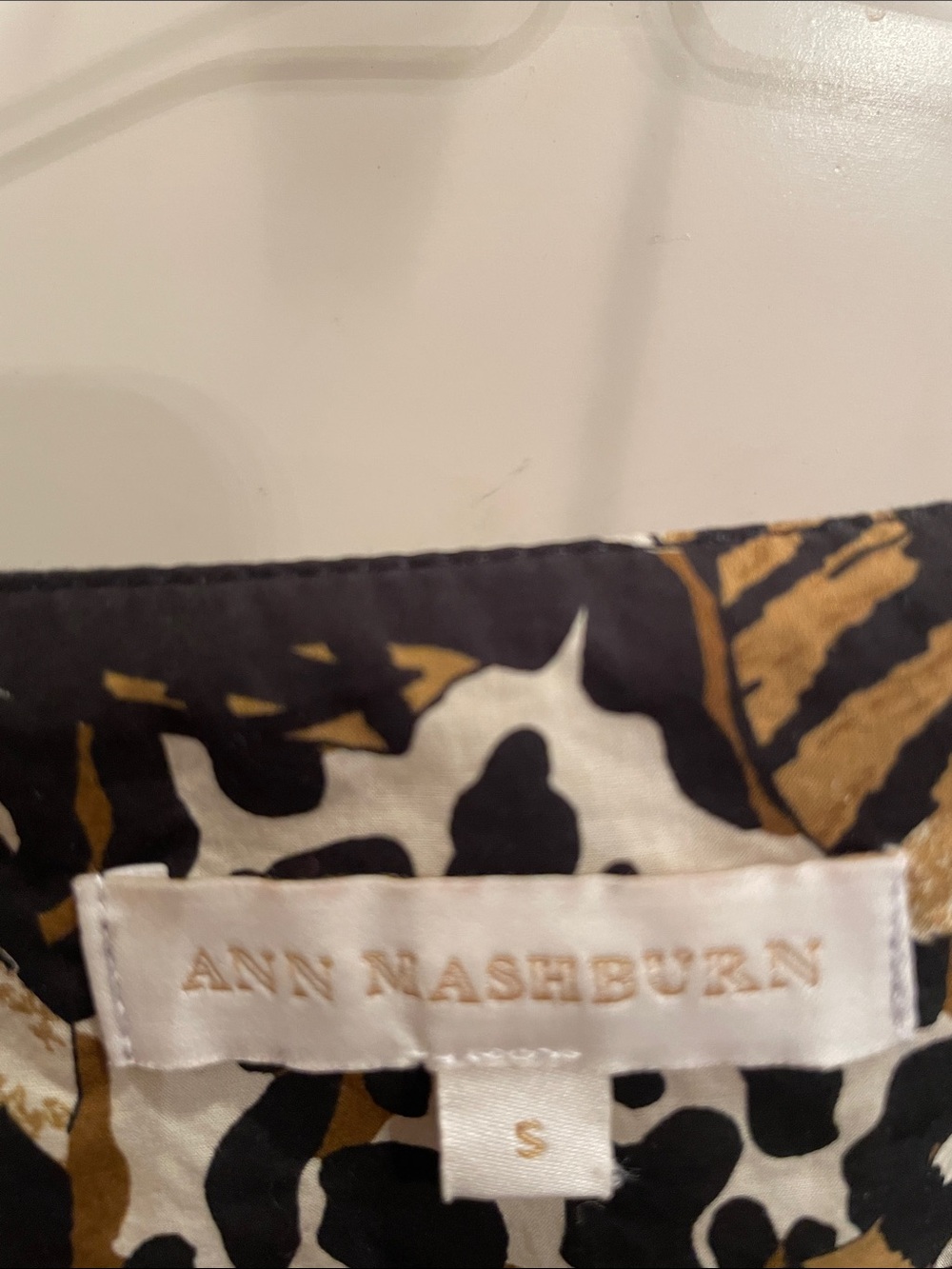 Ann Mashburn animal print poplin wrap dress sz S - Picture 3 of 6